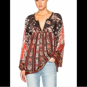 Isabel Marant Paisley Crepe Tunic Blouse